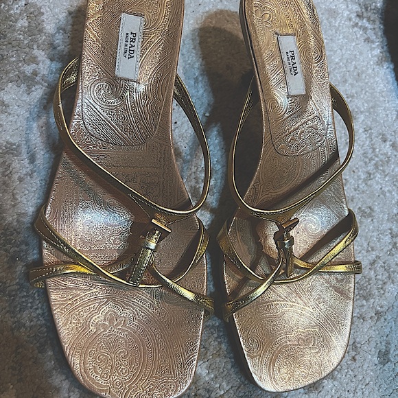 Gold Prada sandals - Picture 1 of 5